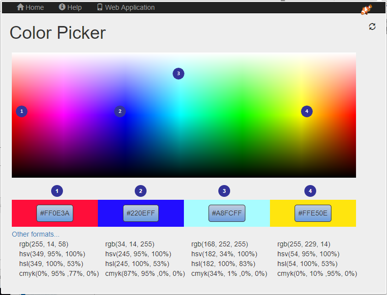 color wheel picker html